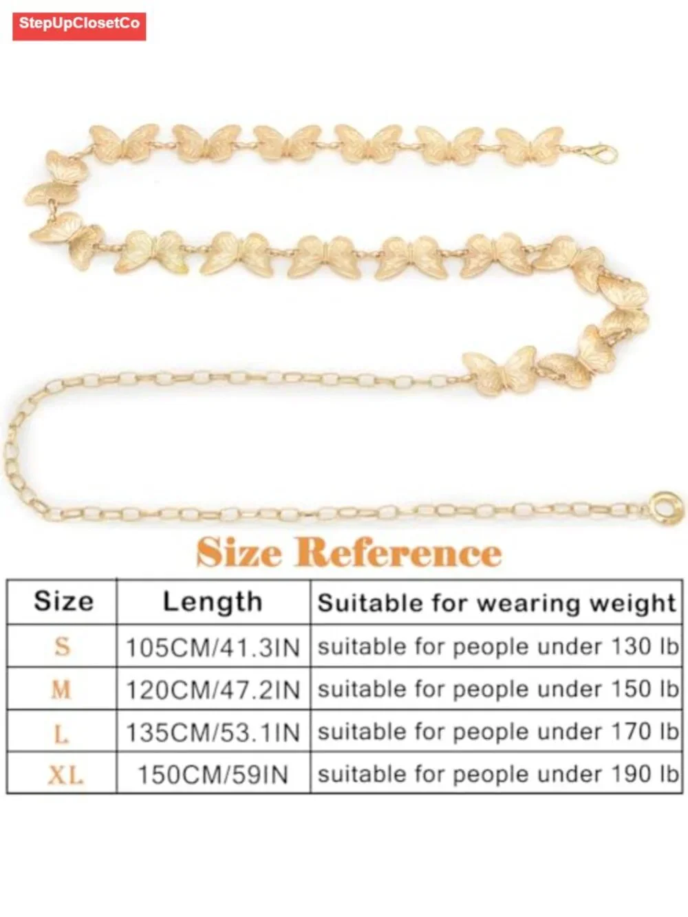 Adjustable Waist Chain Belt for Women - Alloy Metal Belly Link, Dress & Jeans